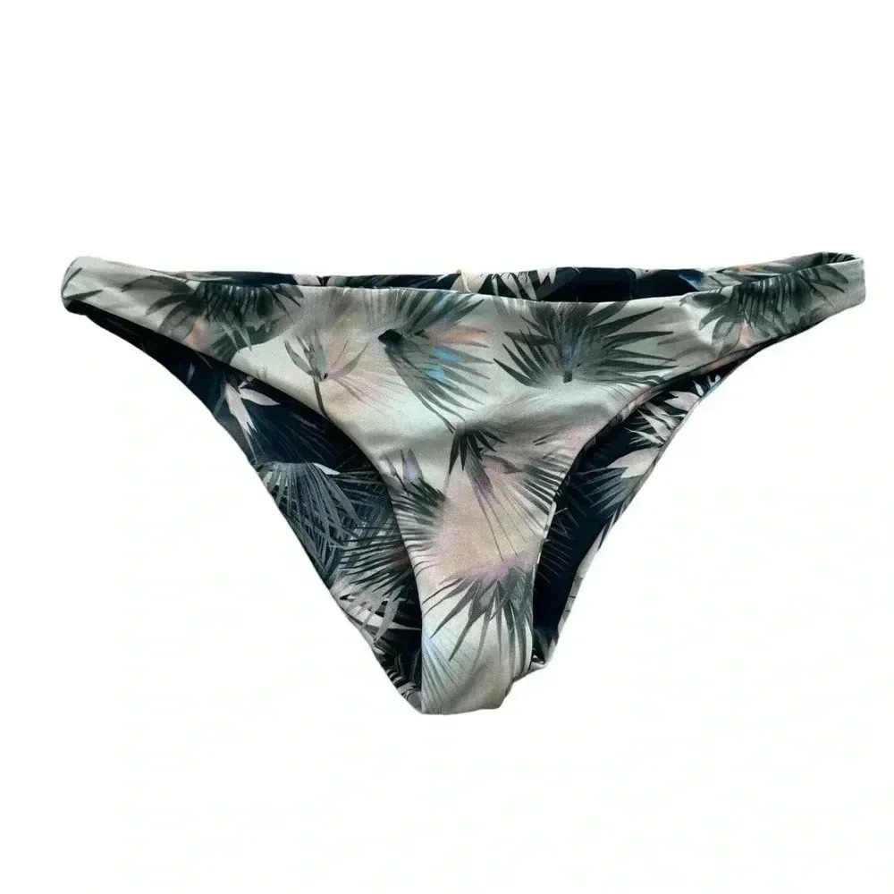 Light Pink Top And Floral Dark Blue Bikini Set, Top: Small Bottom: Large - Picture 13 of 16